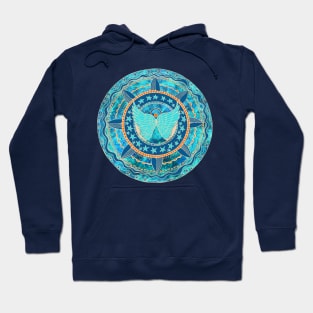 Angel Wings Blue Mandala Hoodie